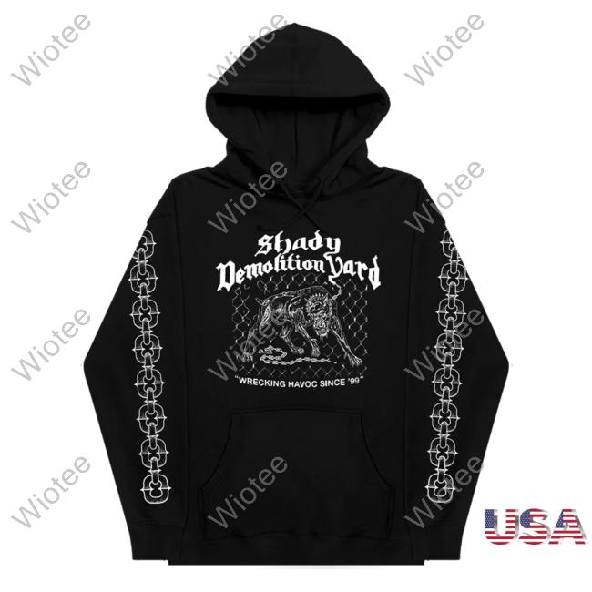 Official Eminem Clothing Store Shop Merch Slim Shady Demolition Junkyard Dog Crewneck Sweatshirt Black Official Eminem Clothing Store Shop Merch Slim Shady Demolition Junkyard Dog Crewneck Sweatshirt Black