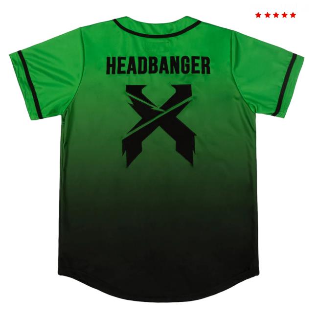 Official Excision Merch Headbanger Excision Green Black Gradient Baseball Jersey Shirt New Official Excision Merch Headbanger Excision Green Black Gradient Baseball Jersey Shirt New