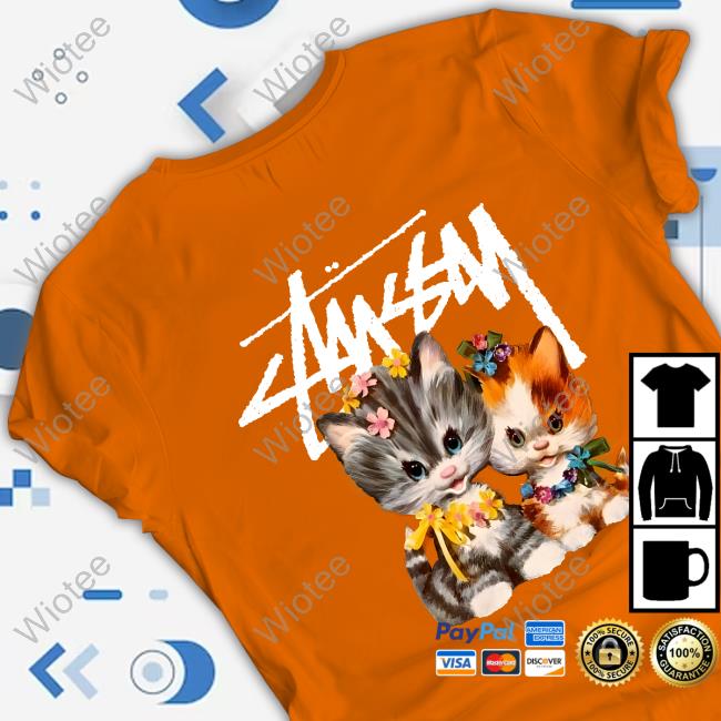 Official Lee Know BTS Stussy Kittens Shirts Official Lee Know BTS Stussy Kittens Shirts