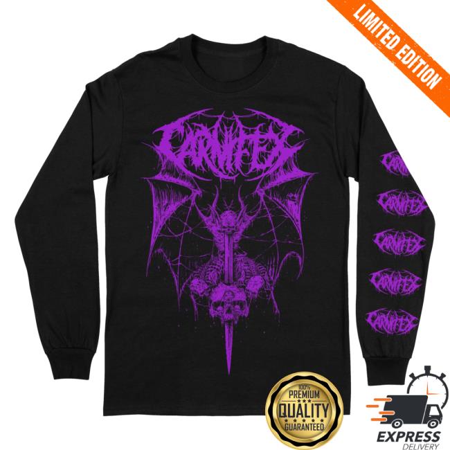 Official Indie Merch Store Carnifex Bat Dagger Long Sleeve Shirt IndieMerchStore Official Indie Merch Store Carnifex Bat Dagger Long Sleeve Shirt IndieMerchStore