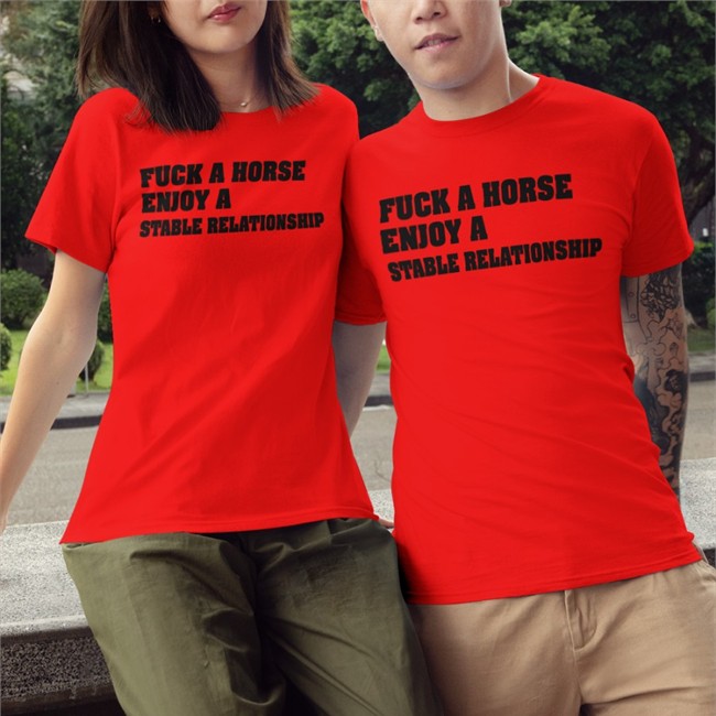 Shirts That Go Hard Fuck A Horse Enjoy A Stable Relationship Hooded Sweatshirt