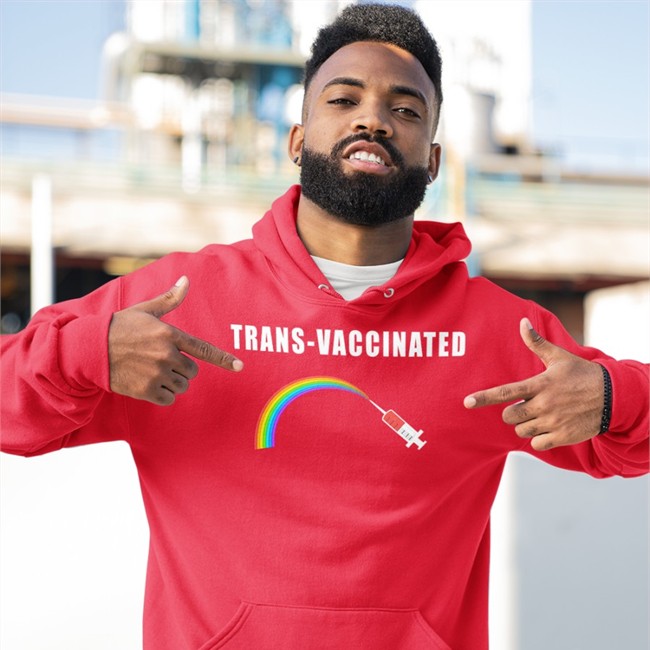 Black Trans-Vaccinated Rainbow Shirt Alex Strenger