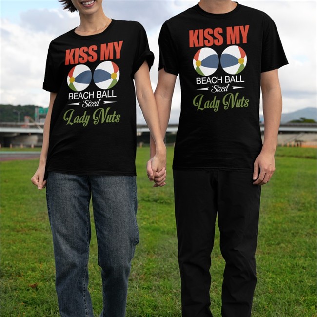 Kiss My Beach Ball Sized Lady Nuts Tees Shirts That Go Hard Shirts That Go Hard Kiss My Beach Ball Sized Lady Nuts Shirt Black