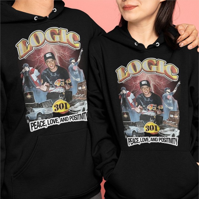 Logic Peace Love And Positivity Shirt Black Logic 301 Peace Love And Positivity Hoodie Vinyl Richie Logic301