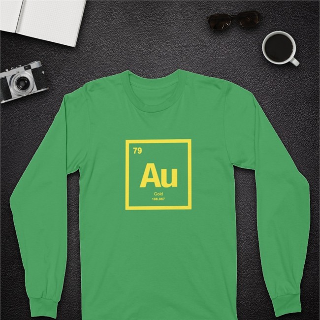 Periodic Table Of Elements 79 Au Gold 196.967 Long Sleeve Dr Michelle Au