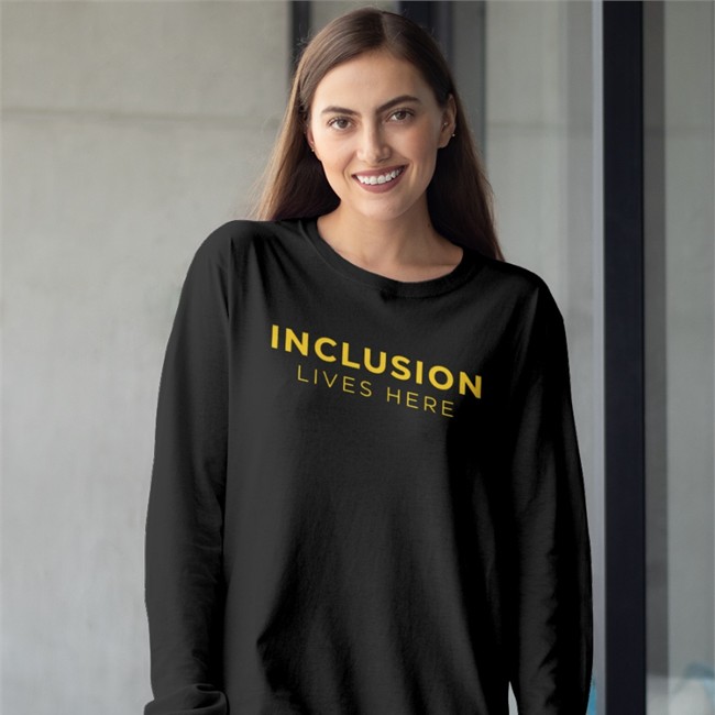Inclusion Lives Here T Shirt Black