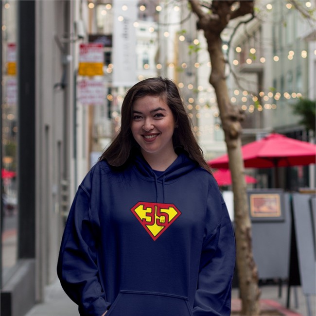 Obvious Shirts Man Of Steele 35 Hooded Sweatshirt