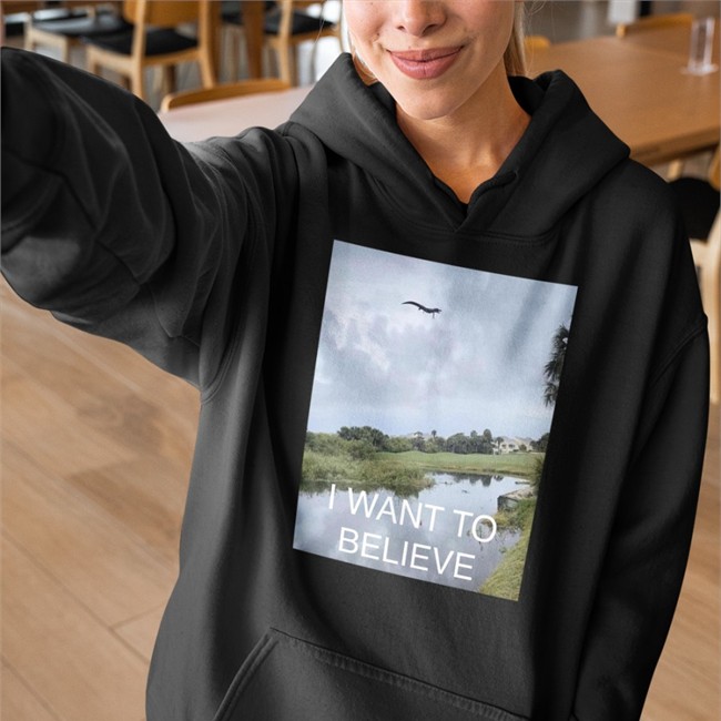 Gators Daily I Want To Believe Long Sleeve T Shirt Flying Crocodile
