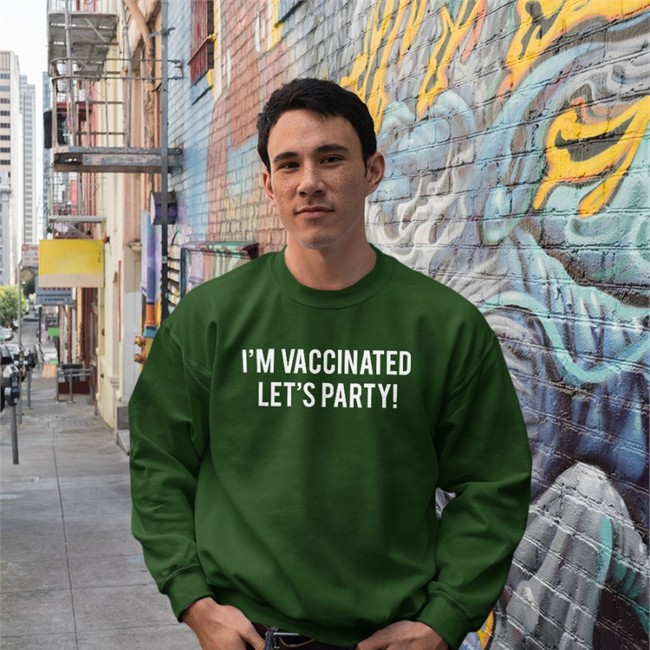 The Mindsculpter I'm Vaccinated Let's Party Hooded Sweatshirt The Mindsculpter I'm Vaccinated Let's Party Hoodies