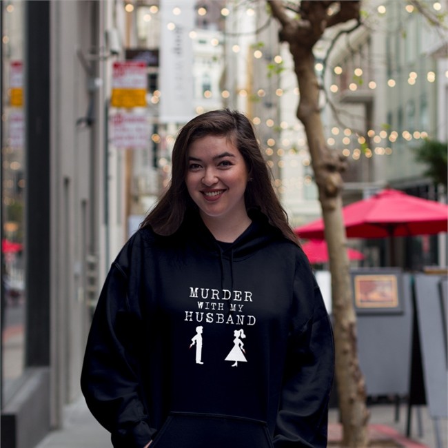 Murder With My Husband Merch Murder With My Husband Black Hoodie