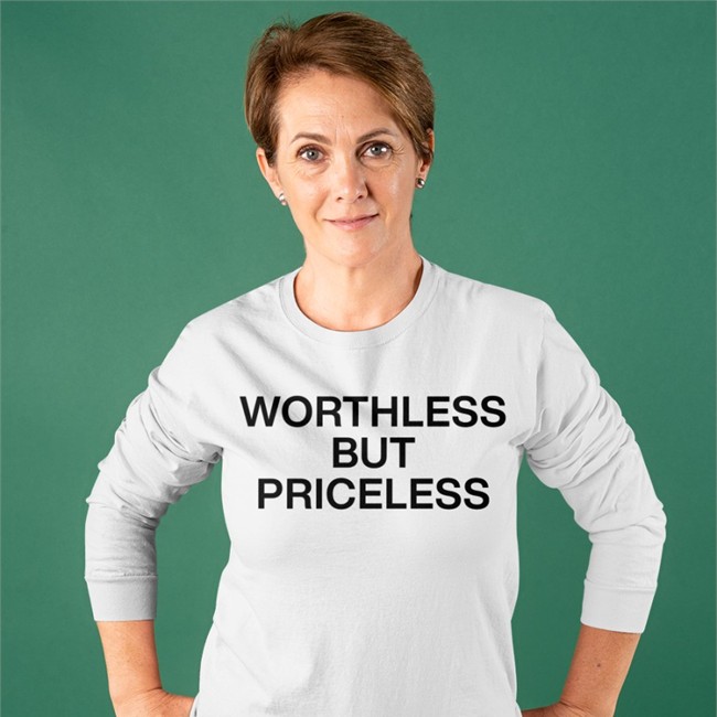 White One Piece Netflix Fan Worthless But Priceless Shirt Worthless But Priceless T Shirt White One Piece Netflix Fan