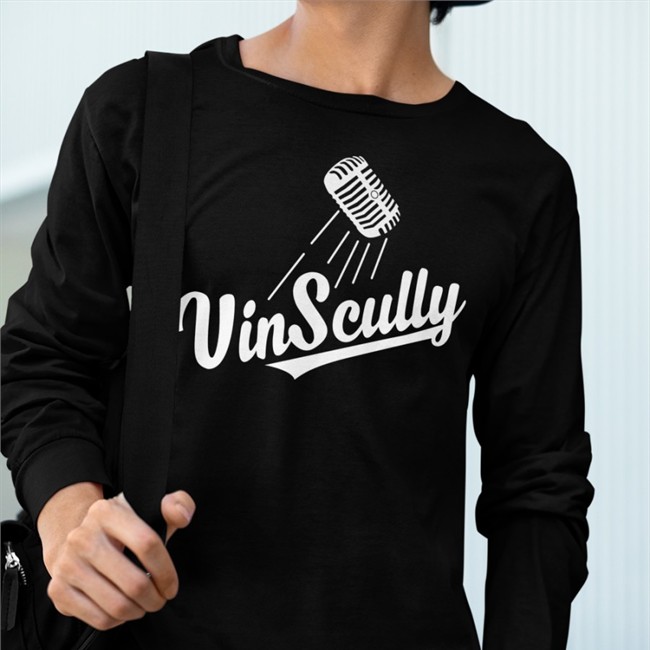 Vin Scully Microphone Shirts Vin Scully Microphone Long Sleeve T Shirt