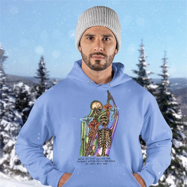 Perfect Match We're All Just Looking For Someone Whose Angels And Demons Go Well With Ours Shirt Marcos Alvarado Spiritual Skulls Merch