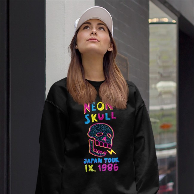 Fangamer Shop World Of Horror Neon Skull Hoodie By Nina Matsumoto