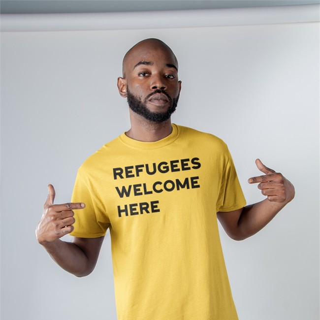 Paul Bloomer Refugees Welcome Here T-Shirts Paul Bloomer Refugees Welcome Here T-Shirts