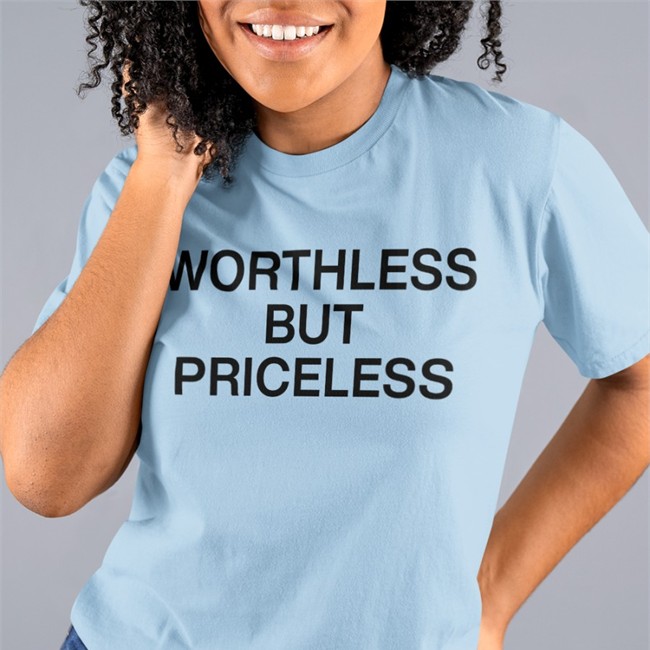White One Piece Netflix Fan Worthless But Priceless Shirt Worthless But Priceless T Shirt One Piece Netflix Fan
