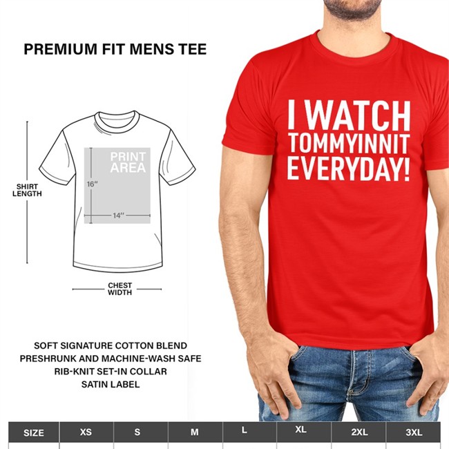 I Watch Tommyinnit Everyday Tee I Watch Tommyinnit Everyday Tee Shirt