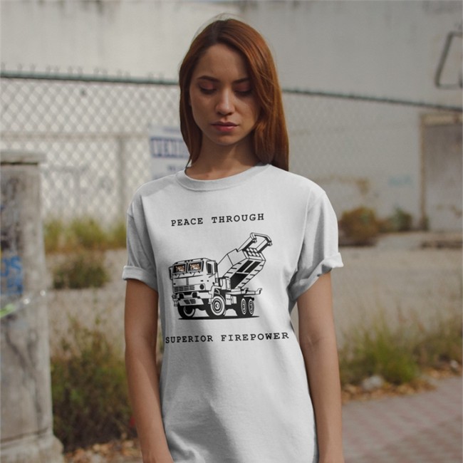 Peace Through Superior Firepower Shirt Kama Kamilia Kama Kamilia Peace Through Superior Firepower Tee
