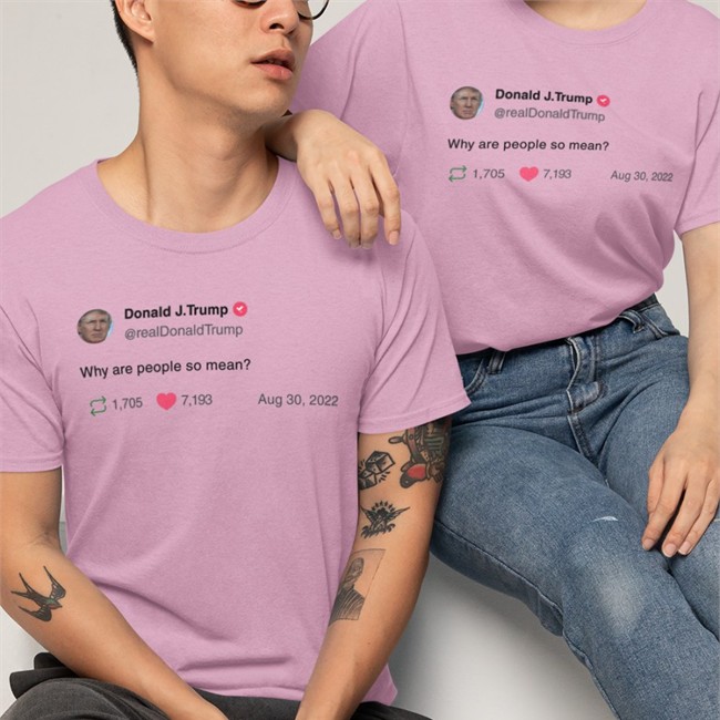 Donald J Trump Why Are People So Mean Long Sleeve T Shirt Noliewithbtc Noliewithbtc White Donald J Trump Why Are People So Mean T Shirt