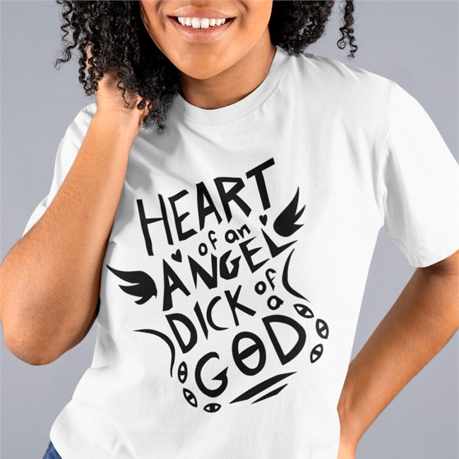 Heart Of An Angel Dick Of A God T Shirts Yan Nucleose's Artist Shop Heart Of An Angel Dick Of A God Shirt Yan Nucleose's Artist Shop