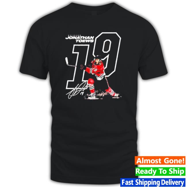 Jonathan Toews 19 Signature Chicago Blackhawks Tee Shirt