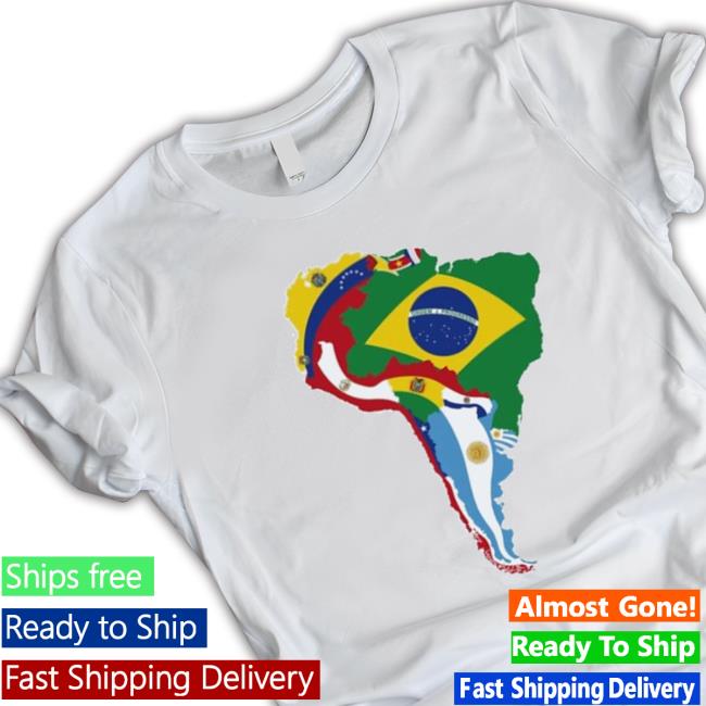 Official South America Flag Map Long Sleeve Shirt Official South America Flag Map Hooded Sweatshirt