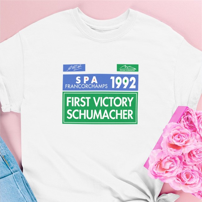 Michael Schumacher Shop Spa Francorchamps 1992 First Victory Schumacher Hooded Sweatshirt Mick Schumacher Alison Spa Francorchamps 1992 First Victory Schumacher Hoodie Mick Schumacher