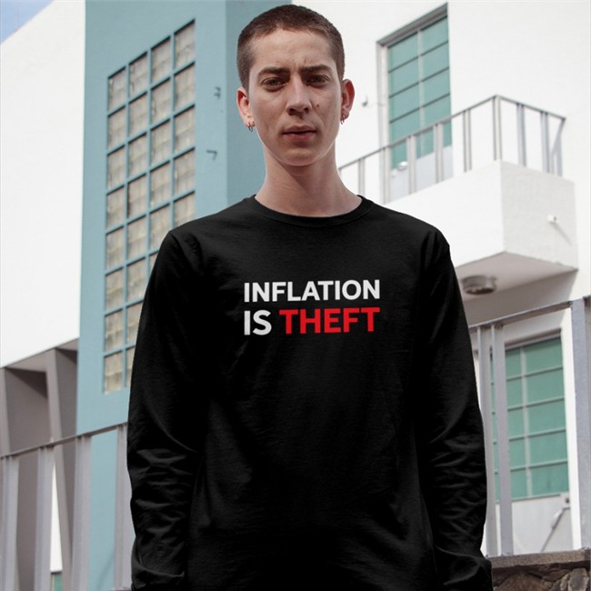 Luke Rudkowski Inflation Is Theft Tee Shirt The Best Political Shirts We Are Change Merch