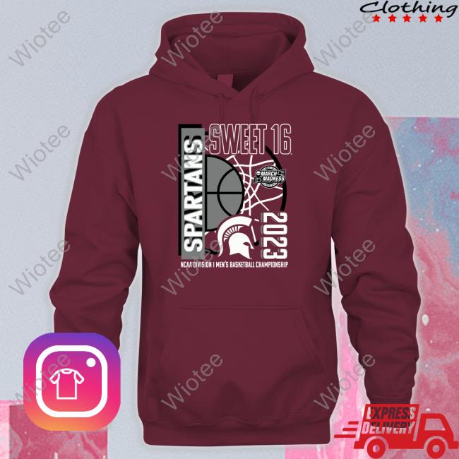 Official Michigan State Spartans 2023 NCAA Men's Basketball Tournament March Madness Sweet 16 T Shirt Michigan State Spartans Merch Michigan State Spartans 2023 NCAA Men's Basketball Tournament March Madness Sweet 16 T Shirt