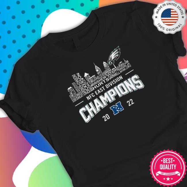 Philadelphia Eagles Player Names Skyline NFC East Division Champions 2022 Tee Shirts