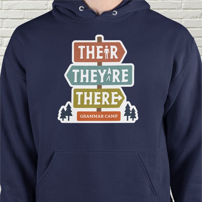 Their They're There Grammar Camp Long Sleeve T Shirt Nerdy Tees