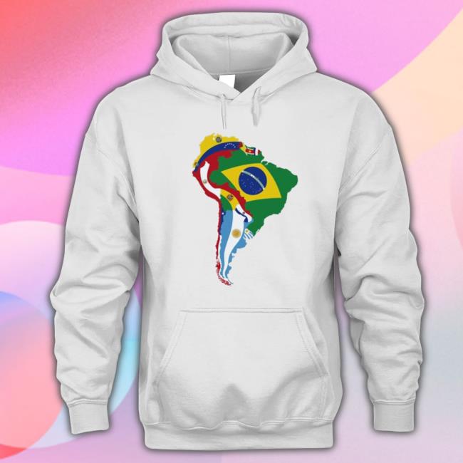 Official South America Flag Map Long Sleeve Shirt Official South America Flag Map Tee