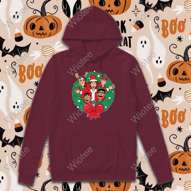 Wreath Christmas T Shirt Benitez Wreath Christmas Hooded Sweatshirt