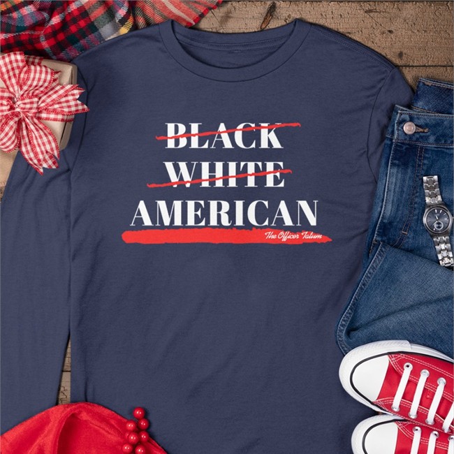Black White American Tee The Officer Tatum Store Merch Rickczee
