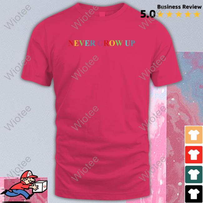 Official Benitez Store Never Grow Up Shirt Tee Shirt Baylen Levine Merch Benitez Store Never Grow Up Shirt Long Sleeve