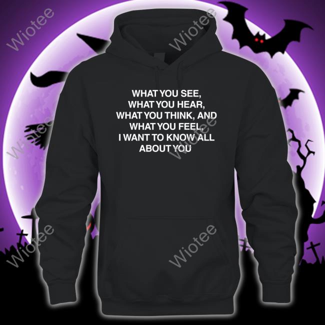 What You See What You Hear What You Think And What You Feel I Want To Know All About You Hat