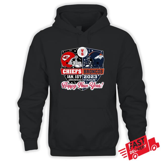 Kansas City Chiefs Vs Denver Broncos Jan 1st 2023 Arrowhead Stadium Happy New Year Shirt Official Kansas City Chiefs Vs Denver Broncos Jan 1st 2023 Arrowhead Stadium Happy New Year T-Shirt