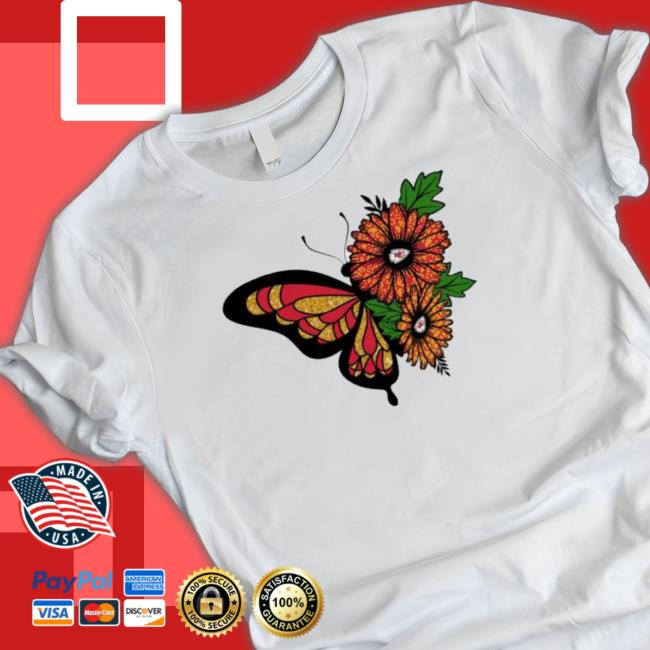 Butterfly And Sunflower Kansas City Chiefs Logo 2023 Hooded Sweatshirt
