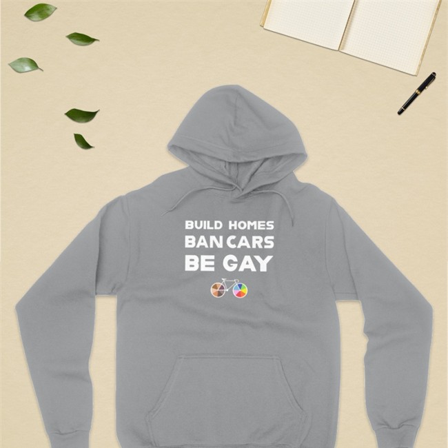 Build Homes Ban Cars Be Gay Bicycle Pride Long Sleeve T Shirt Bubba