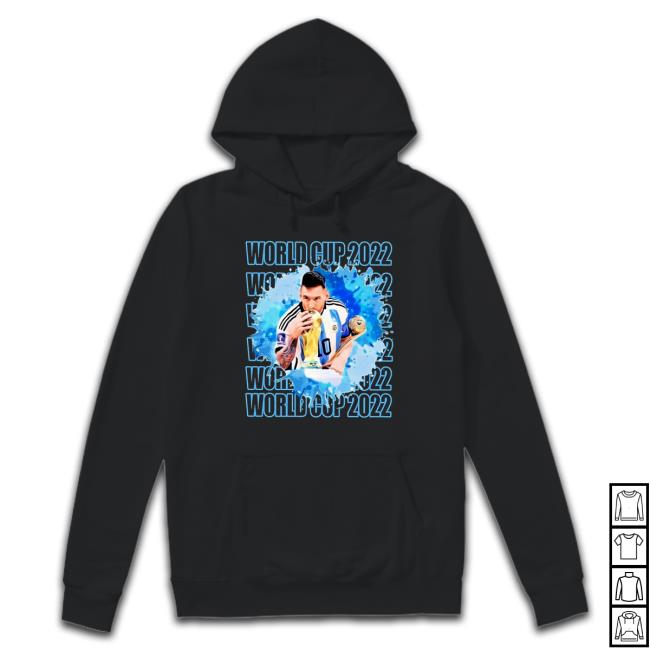 Official 2022 Qatar World Cup Soccer Lionel Messi Hooded Sweatshirt 2022 Qatar World Cup Soccer Lionel Messi T-Shirt
