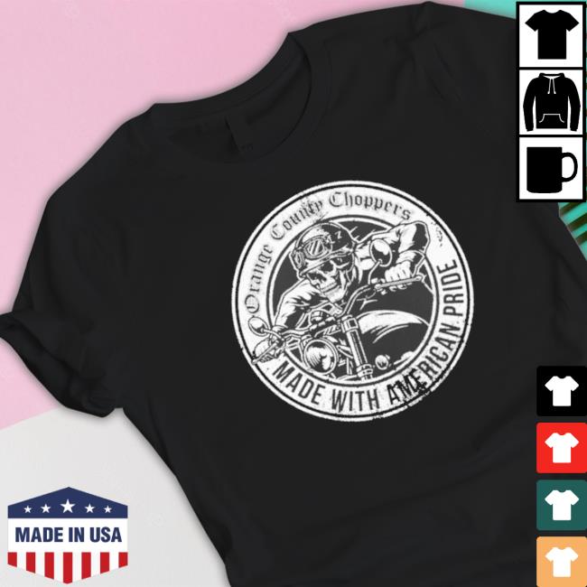Official Orange County Choppers Merch American Pride Bike Badge Long Sleeve Shirt