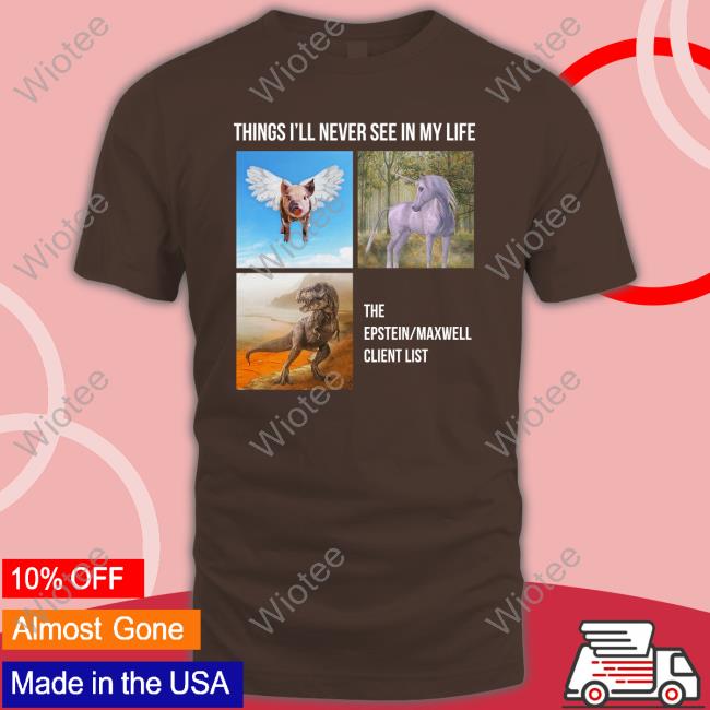 Things I'll Never See In My Life The Epstein Maxwell Client List Shirt