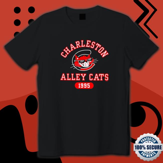 Charleston Alley Cats Al E. Cat logo 1995 Tee Shirt Official Charleston Alley Cats Al E. Cat logo 1995 Sweatshirts