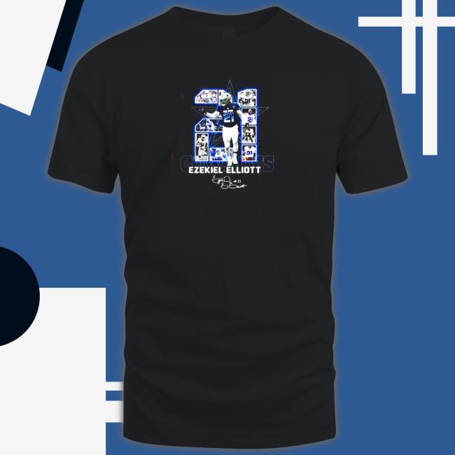 Official 21 Ezekiel Elliott MVP Dallas Cowboys signature Sweatshirt 21 Ezekiel Elliott MVP Dallas Cowboys signature Long Sleeve Tee