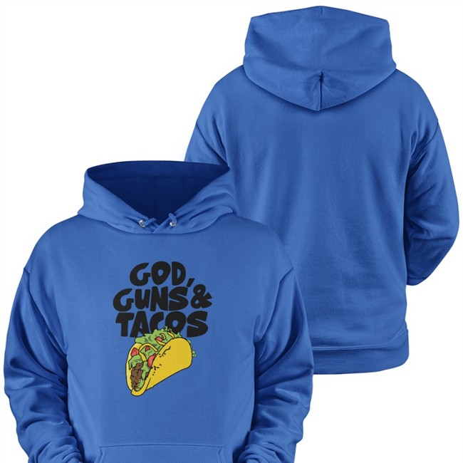Bunker Branding Merch Light Blue Bunker Branding Guns And Tacos Shirt