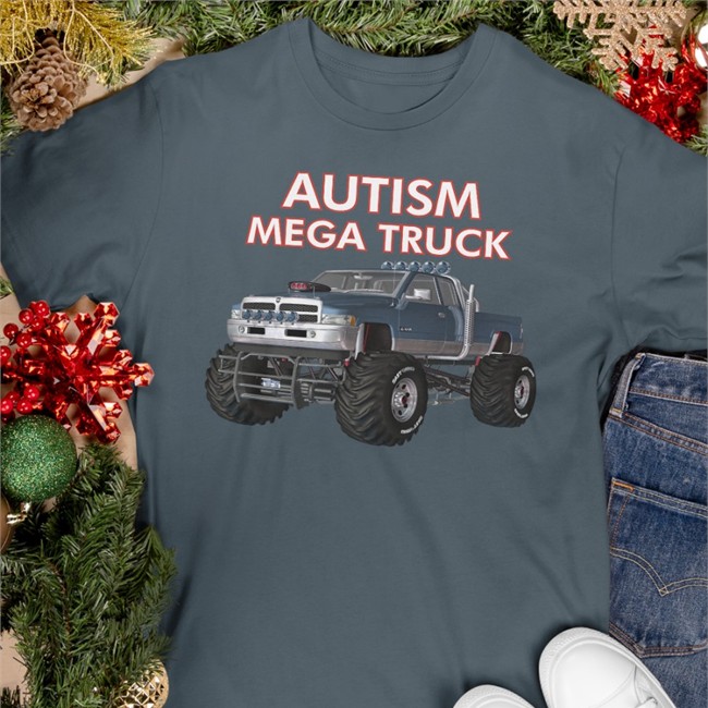 Autism Mega Truck Long Sleeve T Shirt Autism Mega Truck Hoodie