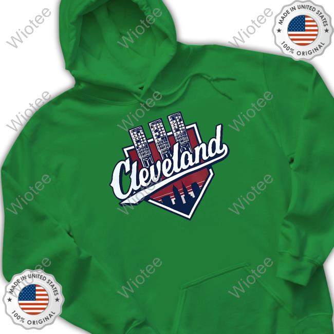 Official Cleveland Baseball Lights Beige Long Sleeve Tee Official Cleveland Baseball Lights Beige Shirt