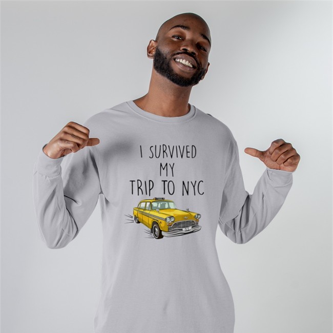 I Survived My Trip To Nyc Yellow Car Taxi Shirt White I Survived My Trip To Nyc Yellow Car Taxi Tee