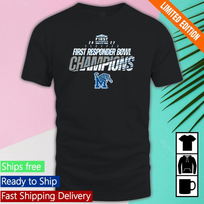 Memphis Tigers 2022 First Responders Bowl Champions Crewneck Sweatshirt Memphis Tigers 2022 First Responders Bowl Champions Sweatshirts