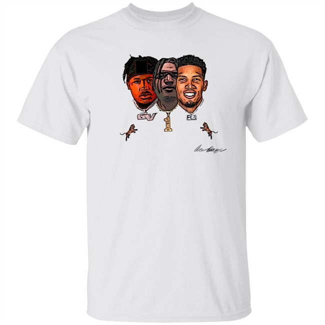 Joe Burrow Tres Amigos A’Marr Chase Tee Higgins And Tyler Boyd T Shirt New Stripe City Merch